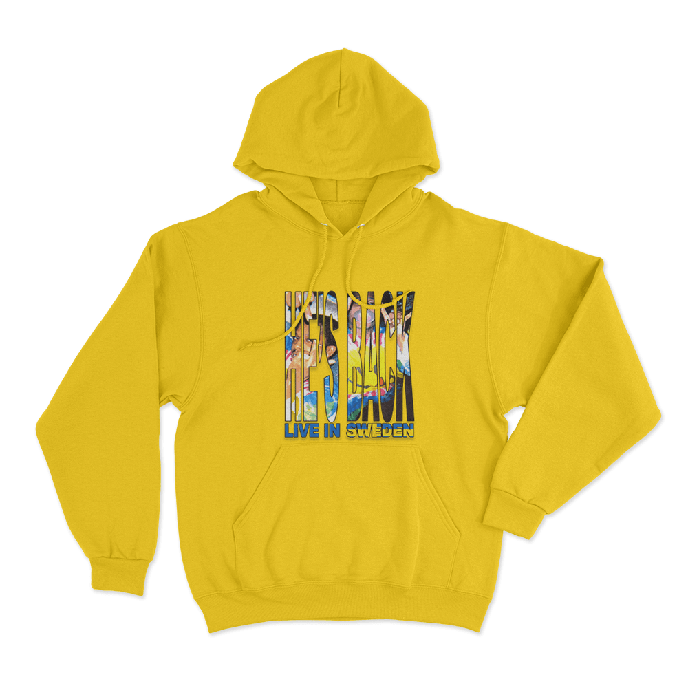 He's Back Sweden Live UnisexHe's Back Sweden Live Unisex Hoodie Yellow Hes Back Sweden Live UnisexHes Back Sweden Live Unisex Hoodie Yellow